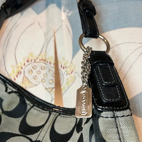 COACH Black Jacguard Signature Soho Boho Shoulder Bag 🖤 - Picture 8 of 11